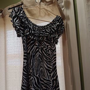 Black and Grey Ruffly Shirt